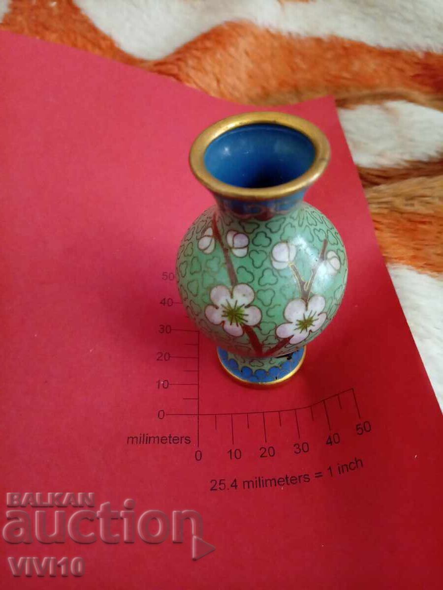 Vază veche email, cloisonné