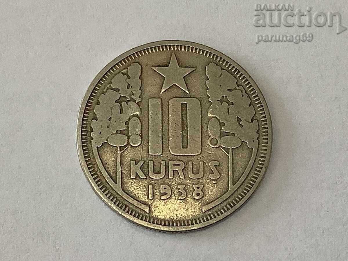 Δημοκρατία της Τουρκίας 10 κουρούς 1938 Δημοκρατία της Τουρκίας 10 κουρούς 1938