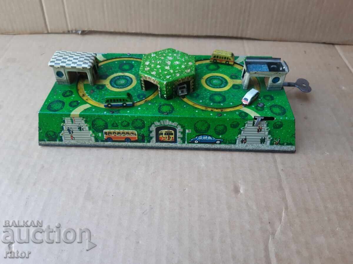 Old tin mechanical toy car USSR. Works - 5