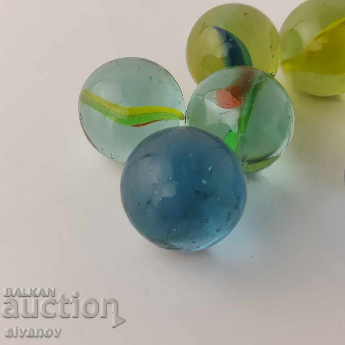 Auction  Lot of 8 old glass marbles for play #5850