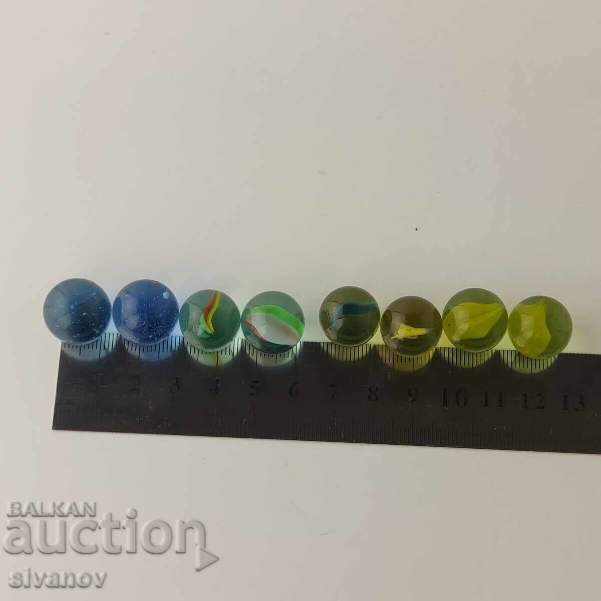 Lot of 8 old glass marbles for play #5850 - 7