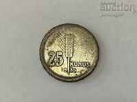 Republic of Turkey 25 Kurus 1935 Silver 0.830
