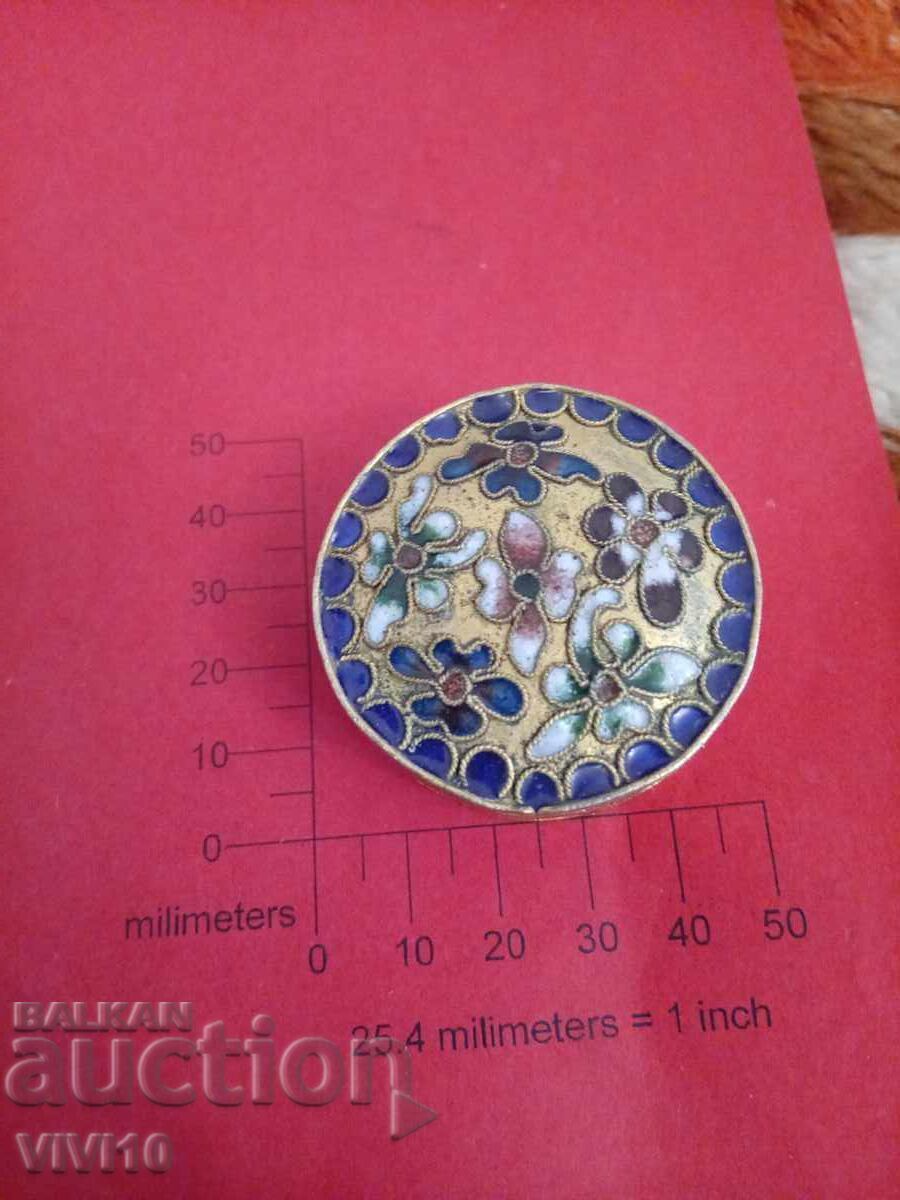 Cutie veche de bijuterii, email, cloisonné