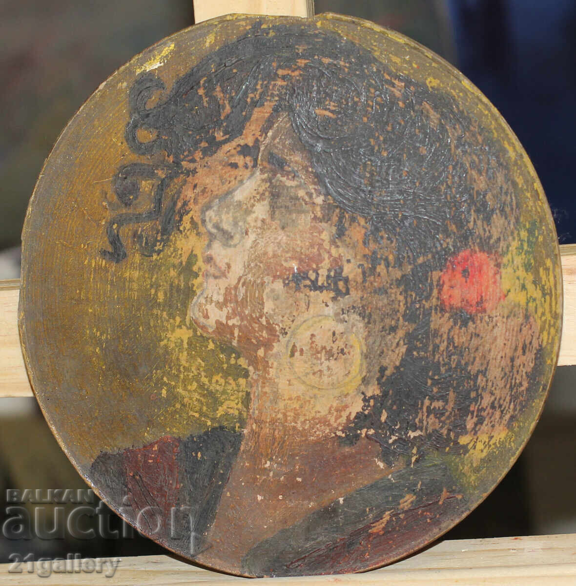 Licitație Tablou vechi, ulei pe pânză, portret