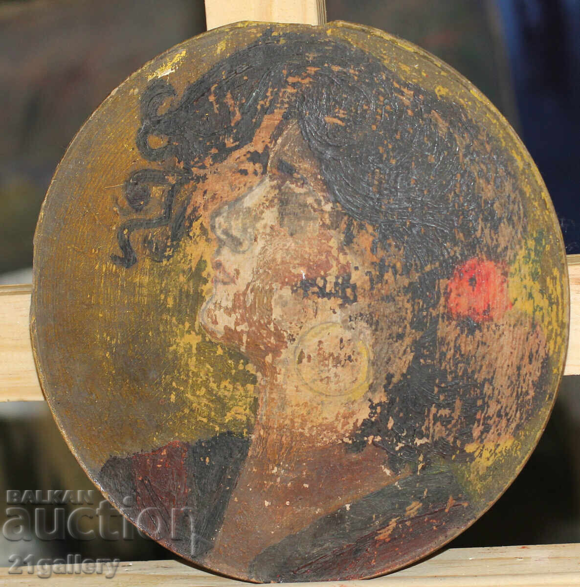 Livrarea Tablou vechi, ulei pe pânză, portret