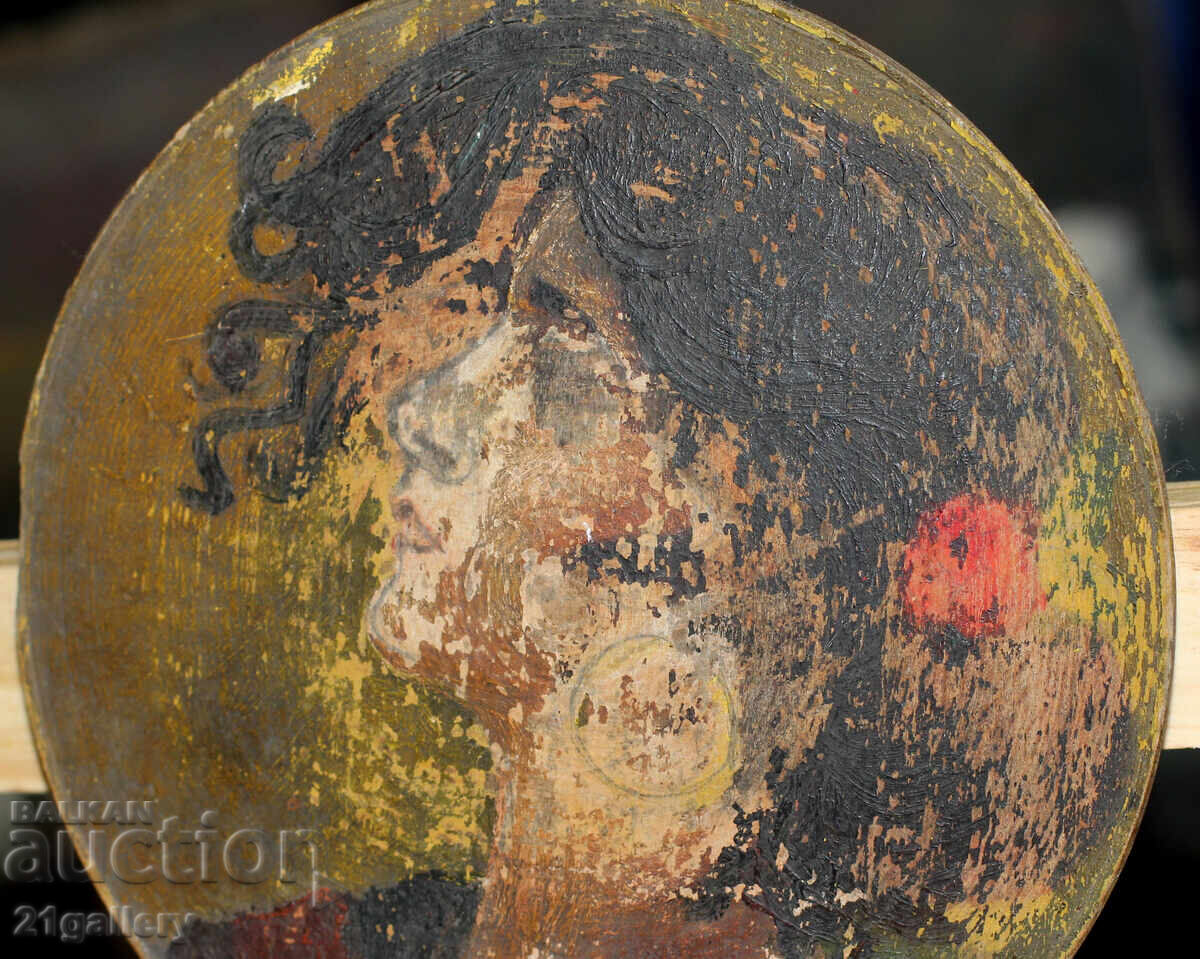 Tablou vechi, ulei pe pânză, portret - 5