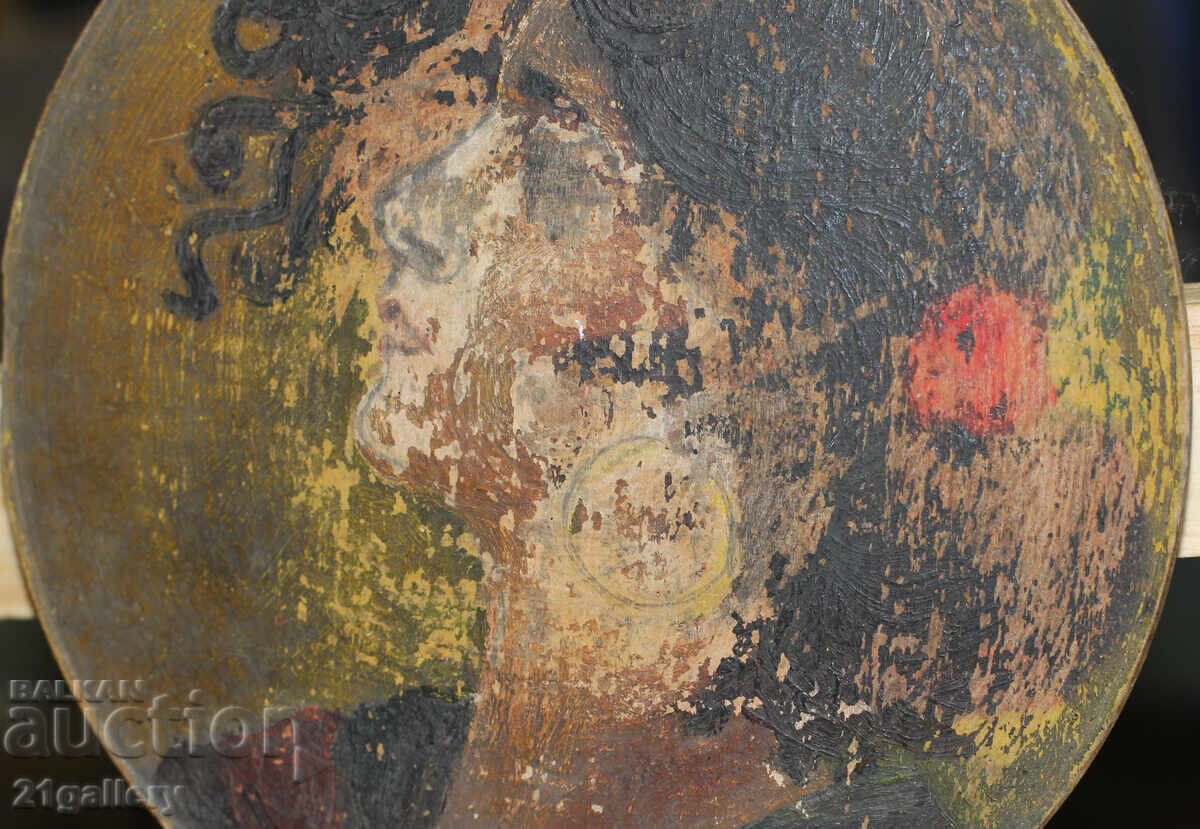 Tablou vechi, ulei pe pânză, portret - 6