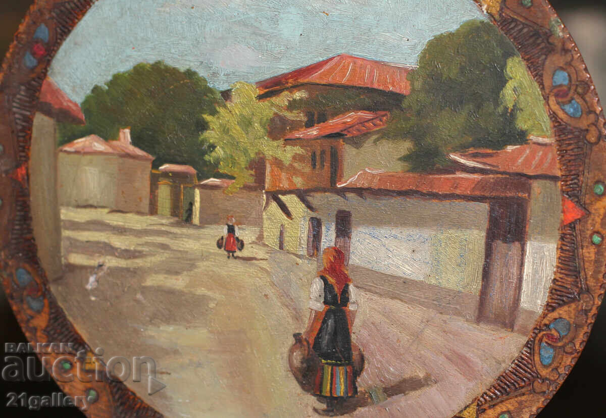 Παλιός ελαιογραφία αγροτικό τοπίο - 6