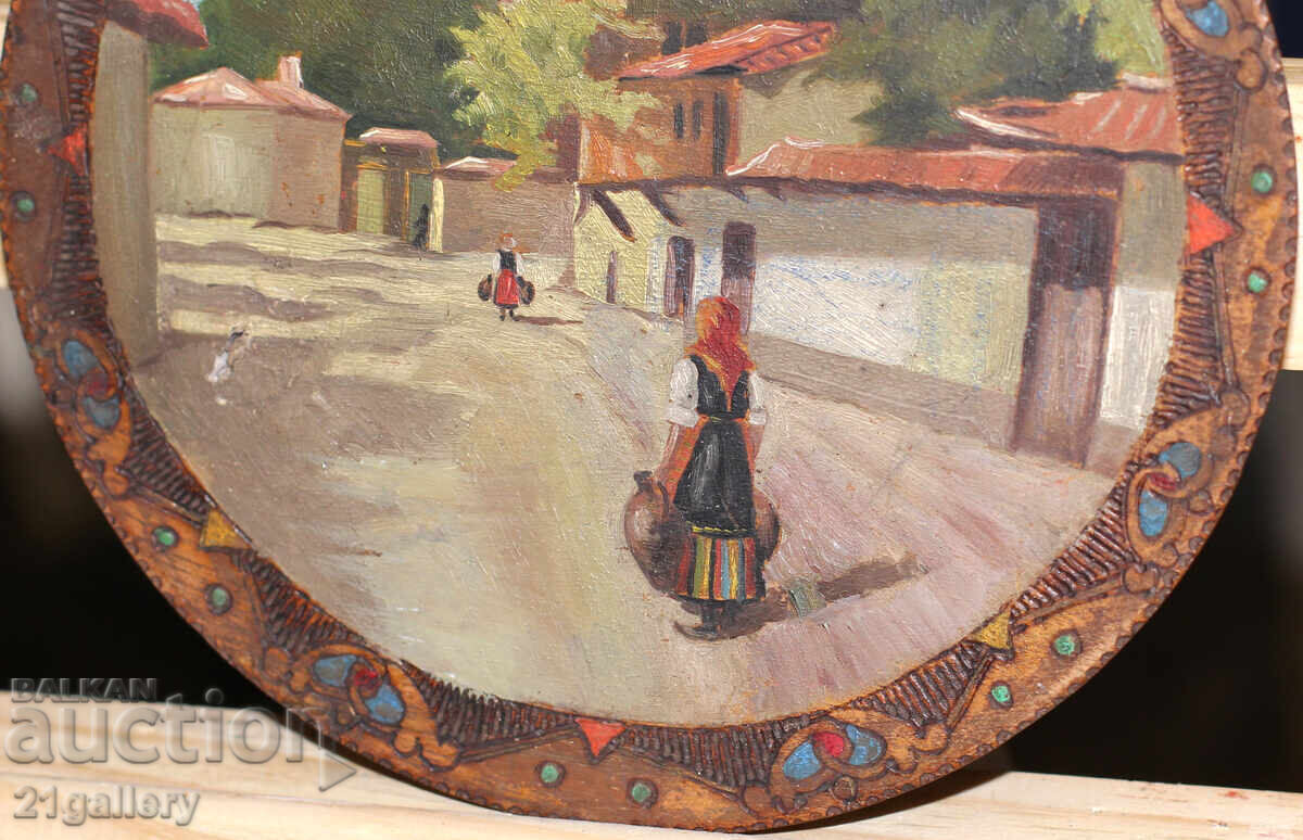 Παλιός ελαιογραφία αγροτικό τοπίο - 7