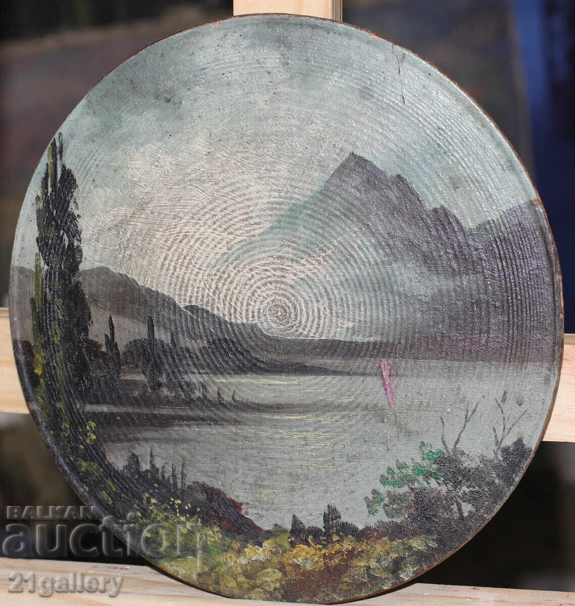 Tablou vechi pictură în ulei peisaj