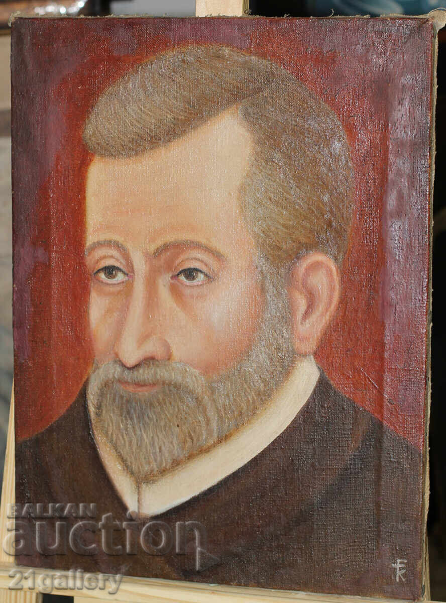 Δημοπρασία Παλιός ελαιογραφικός πίνακας πορτρέτο υπογεγραμμένος