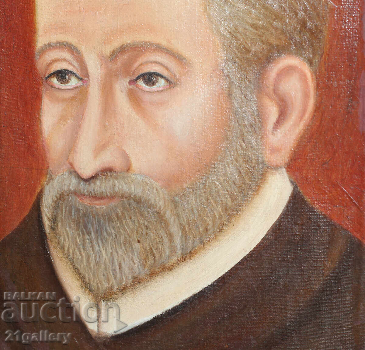 Παλιός ελαιογραφικός πίνακας πορτρέτο υπογεγραμμένος - 5