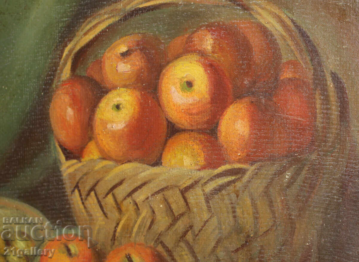 Παλιός ελαιογραφία, νεκρή φύση με φρούτα - 5 Παλιός ελαιογραφία, νεκρή φύση με φρούτα - 5