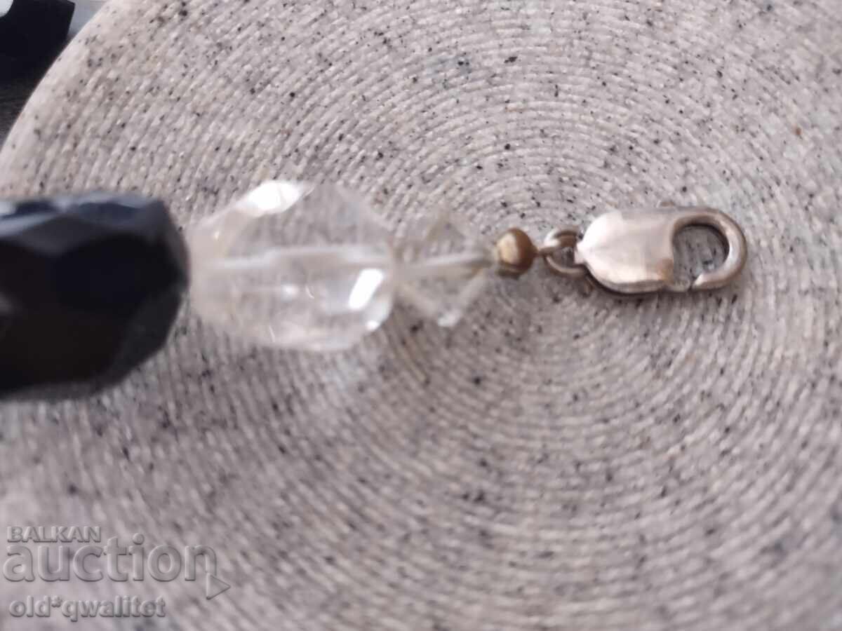 Colier vechi elegant - Cristal de stâncă și Onix, argint - 7