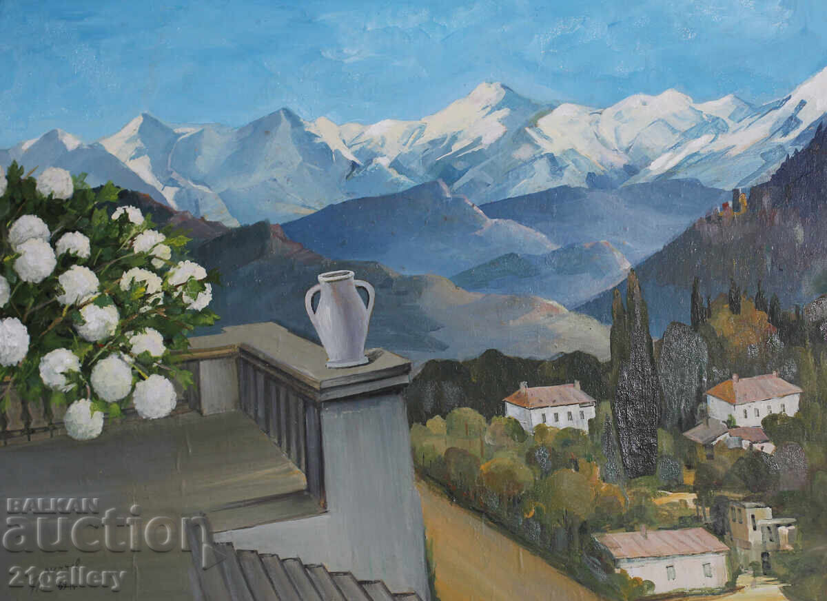 Pictură în ulei peisaj, 1969, semnată cu preț 650.00 BGN | € 332.34