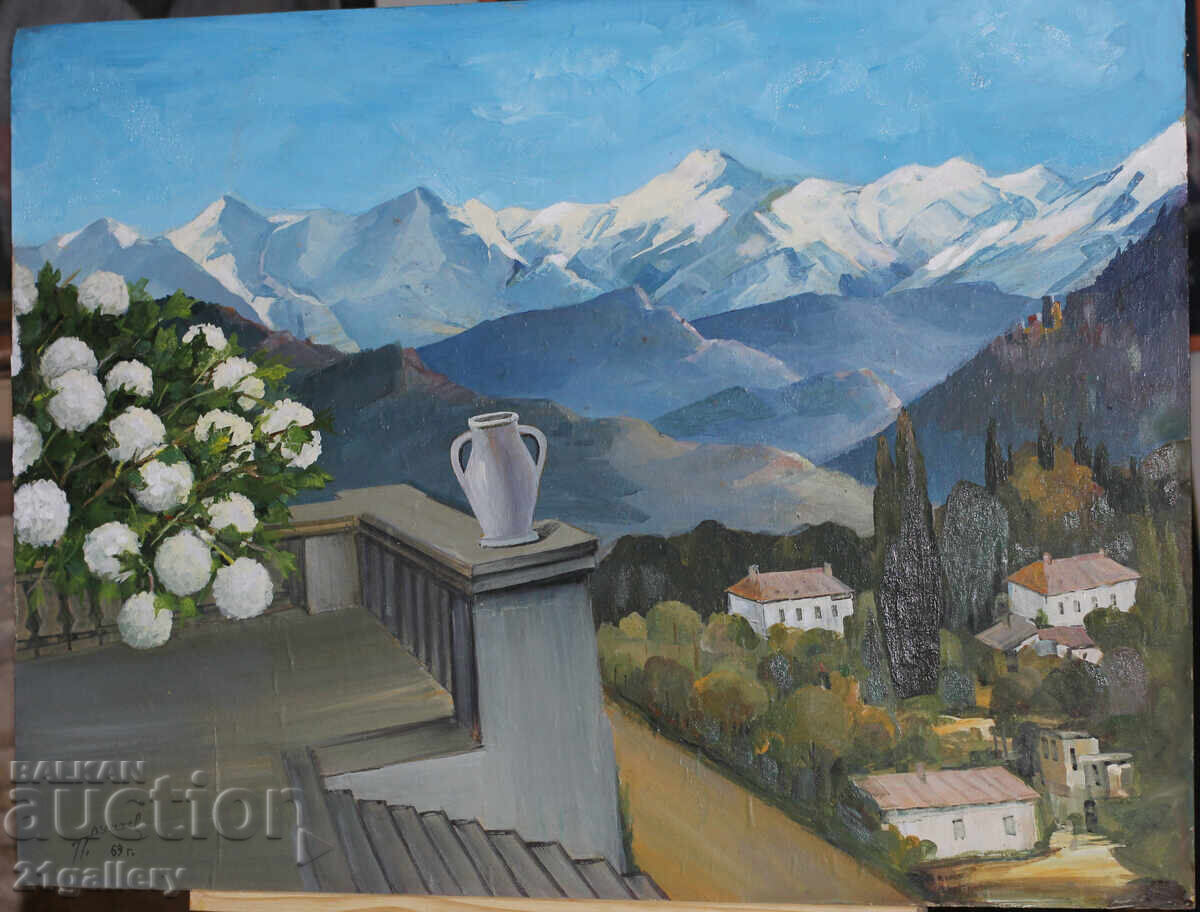 Licitație Pictură în ulei peisaj, 1969, semnată