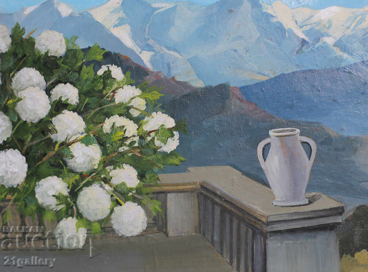 Pictură în ulei peisaj, 1969, semnată - 5