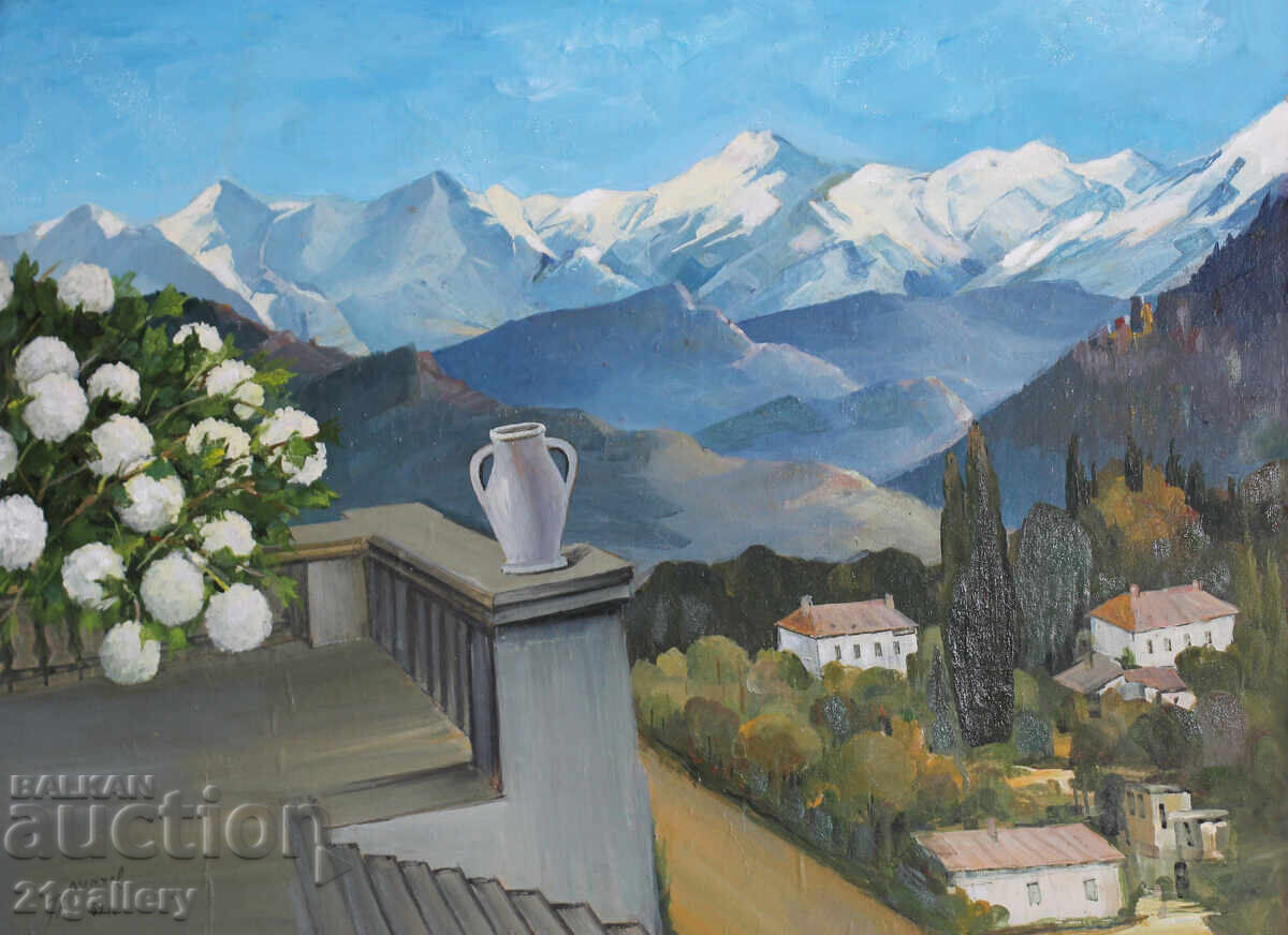 Pictură în ulei peisaj, 1969, semnată