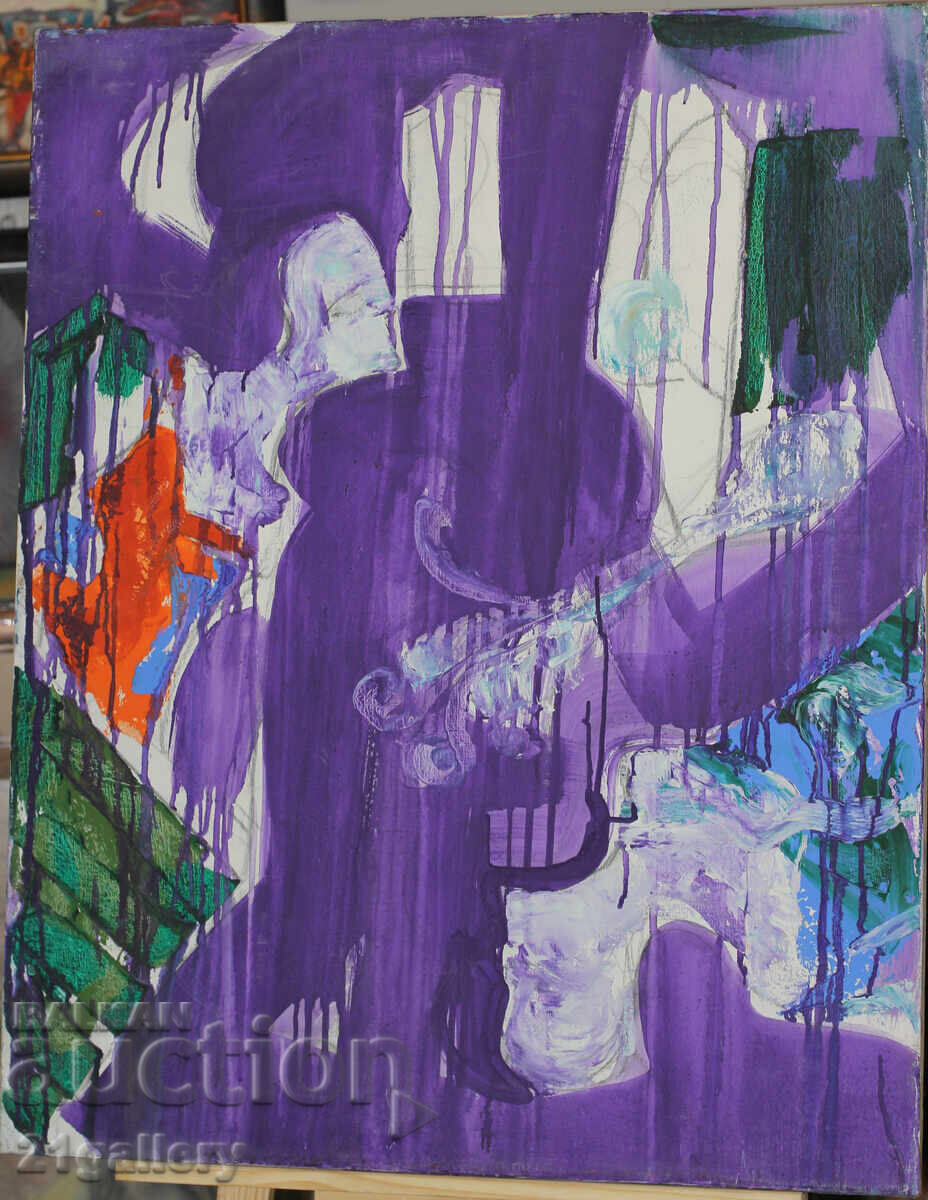 Auction  Contemporary painting Abstract figurative composition