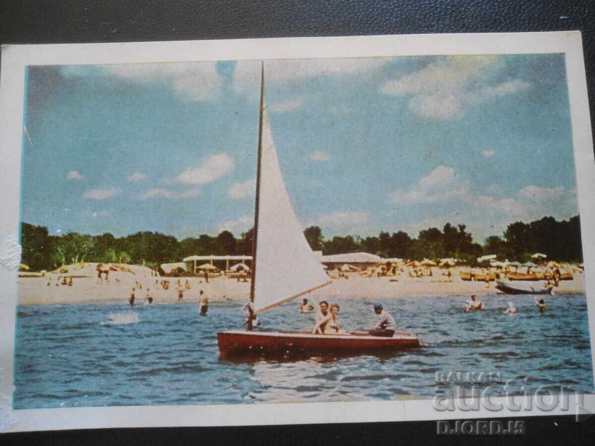 Слънчев бряг - плажът, Стара картичка