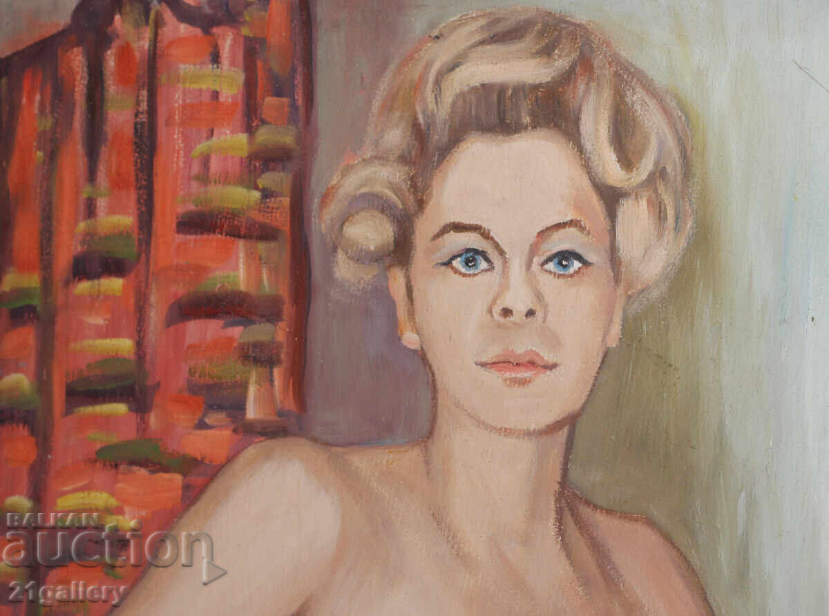 Delivery of Old oil painting, female portrait, nude body Delivery of Old oil painting, female portrait, nude body