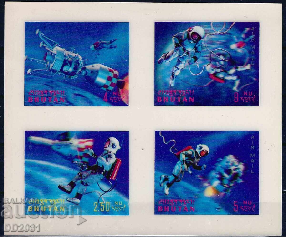 Bhutan 1967 - Space 3D Block Bhutan 1967 - Space 3D Block