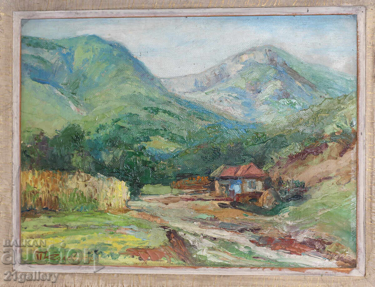 Auction  Petar Kolev (1921 - 1987) landscape oil paints 1957