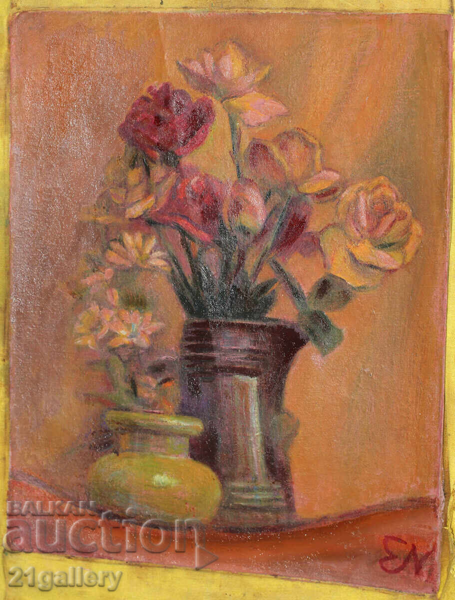 Δημοπρασία Ελκα Ναϊντένοβα (1932 – 2016) Νεκρή φύση με βάζο και λουλούδια