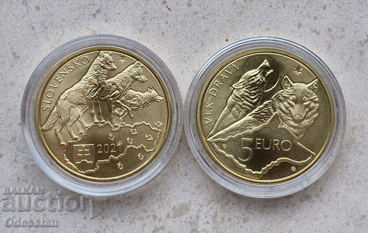Slovakia • 5 Euro • Wolf • 2021 • UNC