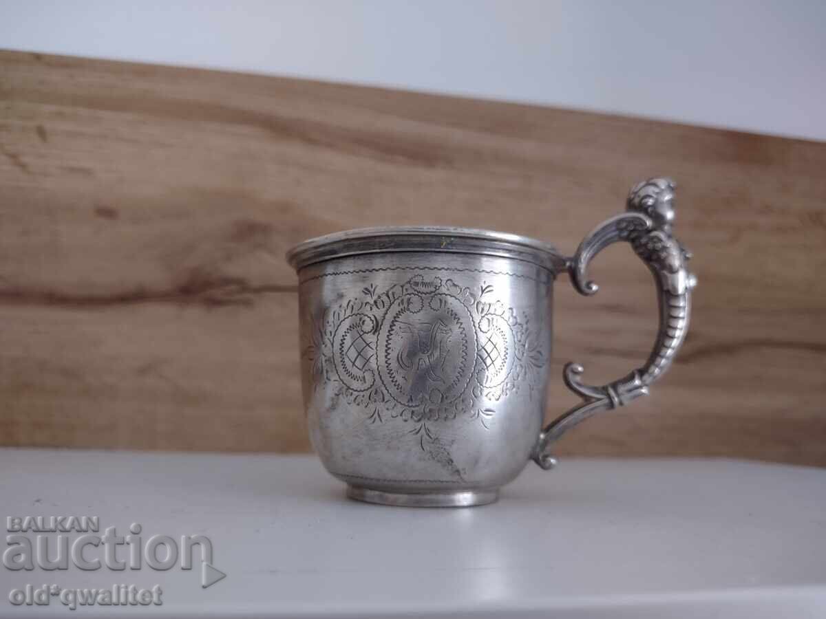 Ceașcă de cafea din ARGINT, ARGINT cu ștampile
