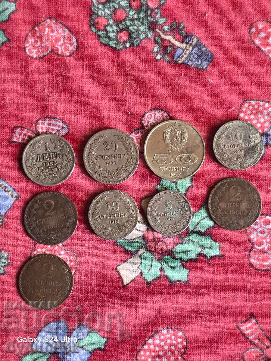 9 bucăți monede Bulgare Ani Diferiți BZC. Scot peste 100