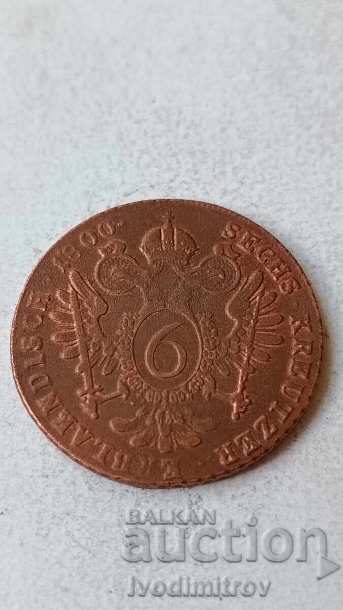 Holy Roman Empire 6 Kreuzer Austria 1800