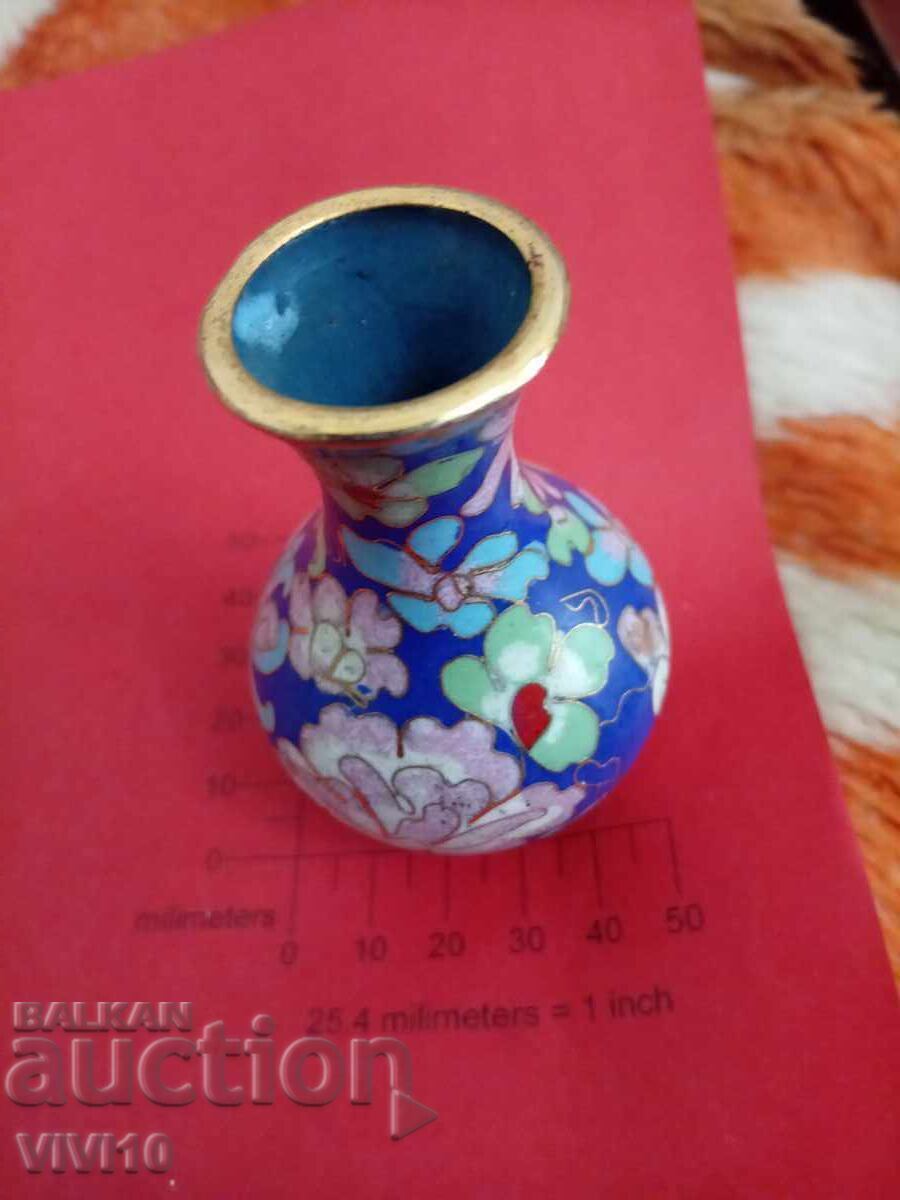 Antique enameled vase, cloisonné