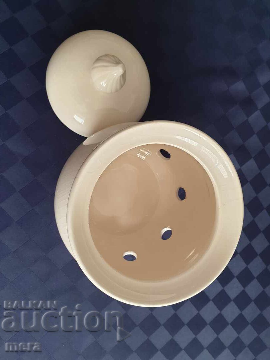 Auction  Porcelain Onion Container