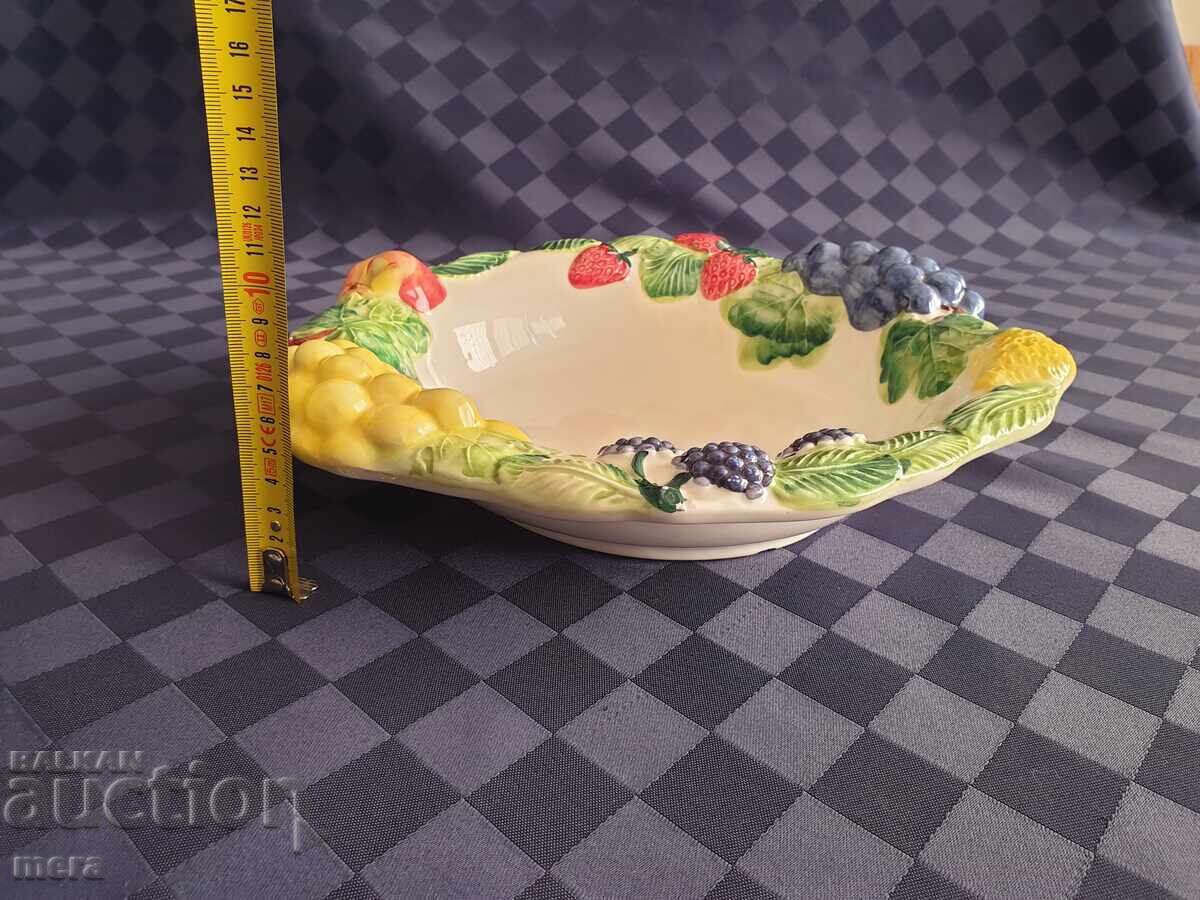Livrarea Fructieră din porțelan italian cu fructe în relief