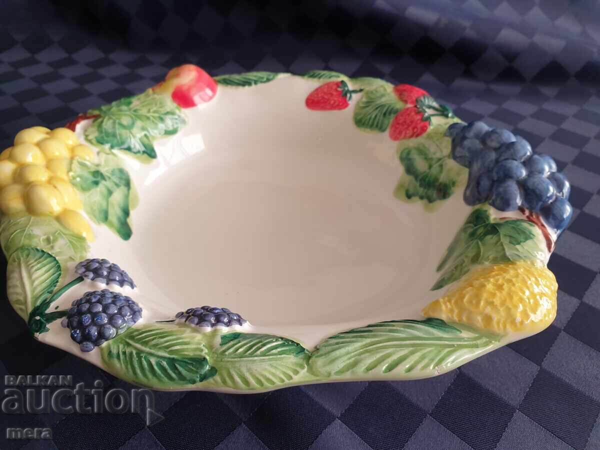Fructieră din porțelan italian cu fructe în relief - 5
