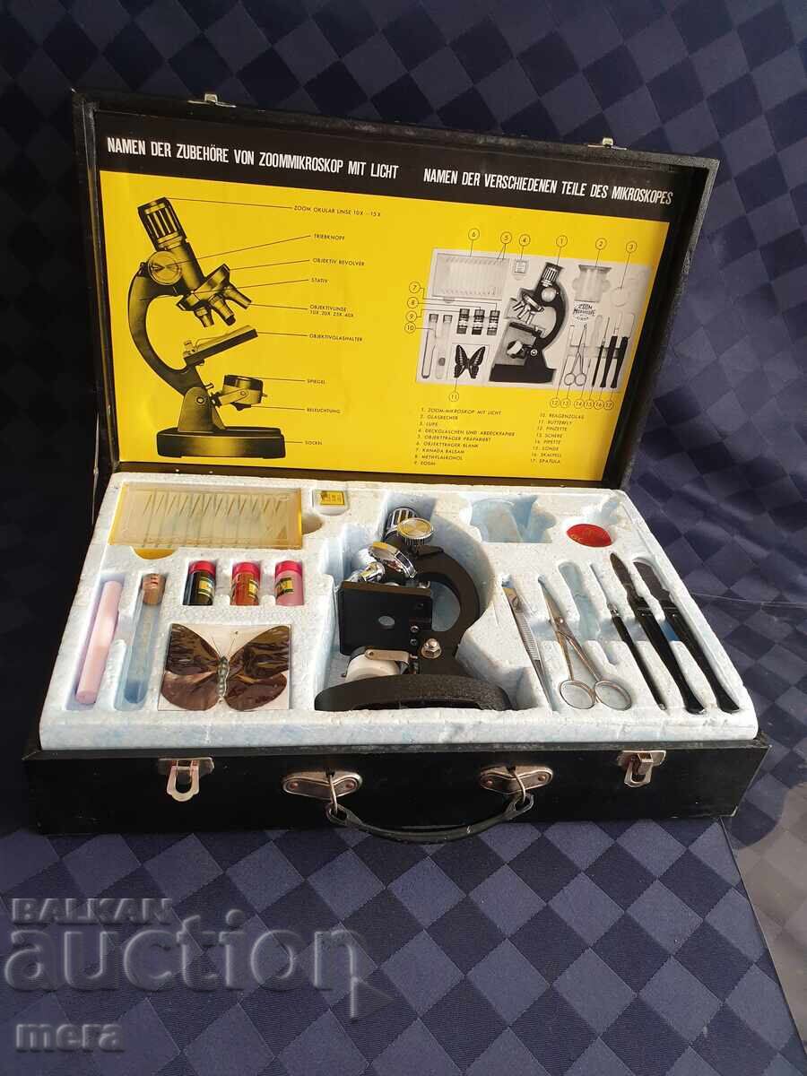 Μικροσκόπιο με σετ αξεσουάρ σε βαλίτσα Μικροσκόπιο με σετ αξεσουάρ σε βαλίτσα