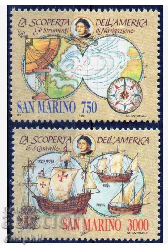 San Marino 1991 "Ανακάλυψη της Αμερικής - 2η έκδοση" - καθαρή σειρά