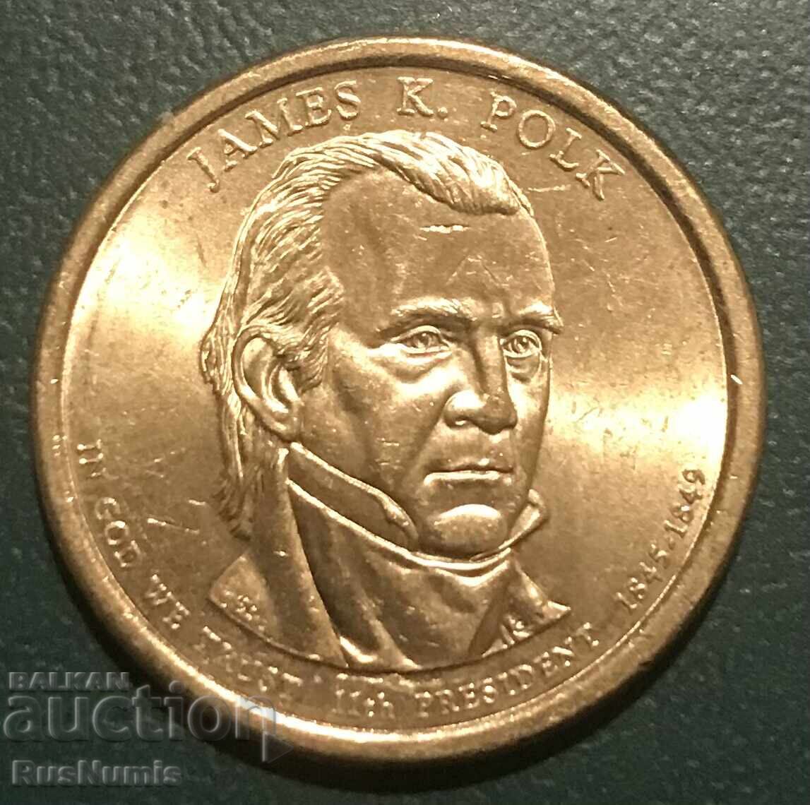 USA. 1 dollar 2009 (D). James K. Polk