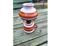 Old porcelain kerosene lamp