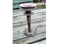 Suport de lumânare vechi din bronz masiv