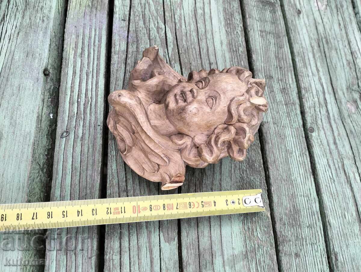 Дървена ангелска глава с цена 39.99 лв. | € 20.45