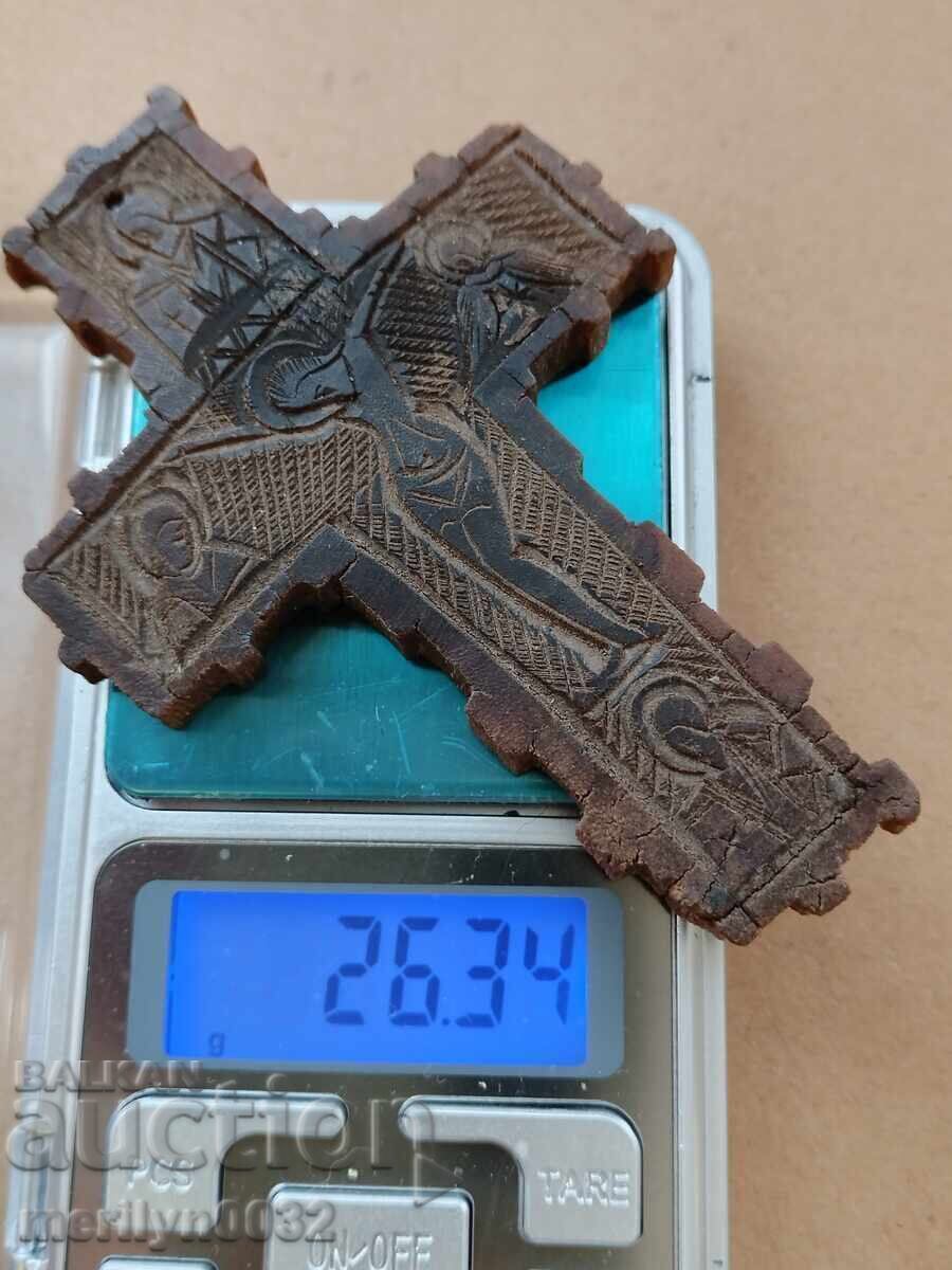 Δημοπρασία Αναγεννησιακός σταυρός από βόειο τένον, πρωτόγονος RRR, αρχές 19ου αιώνα