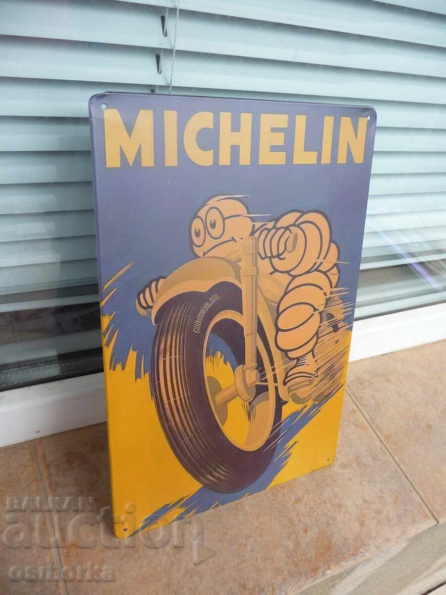Metal sign advertisement tires Michelin motor Michelin man with price 18.00 BGN | € 9.20 Metal sign advertisement tires Michelin motor Michelin man with price 18.00 BGN | € 9.20