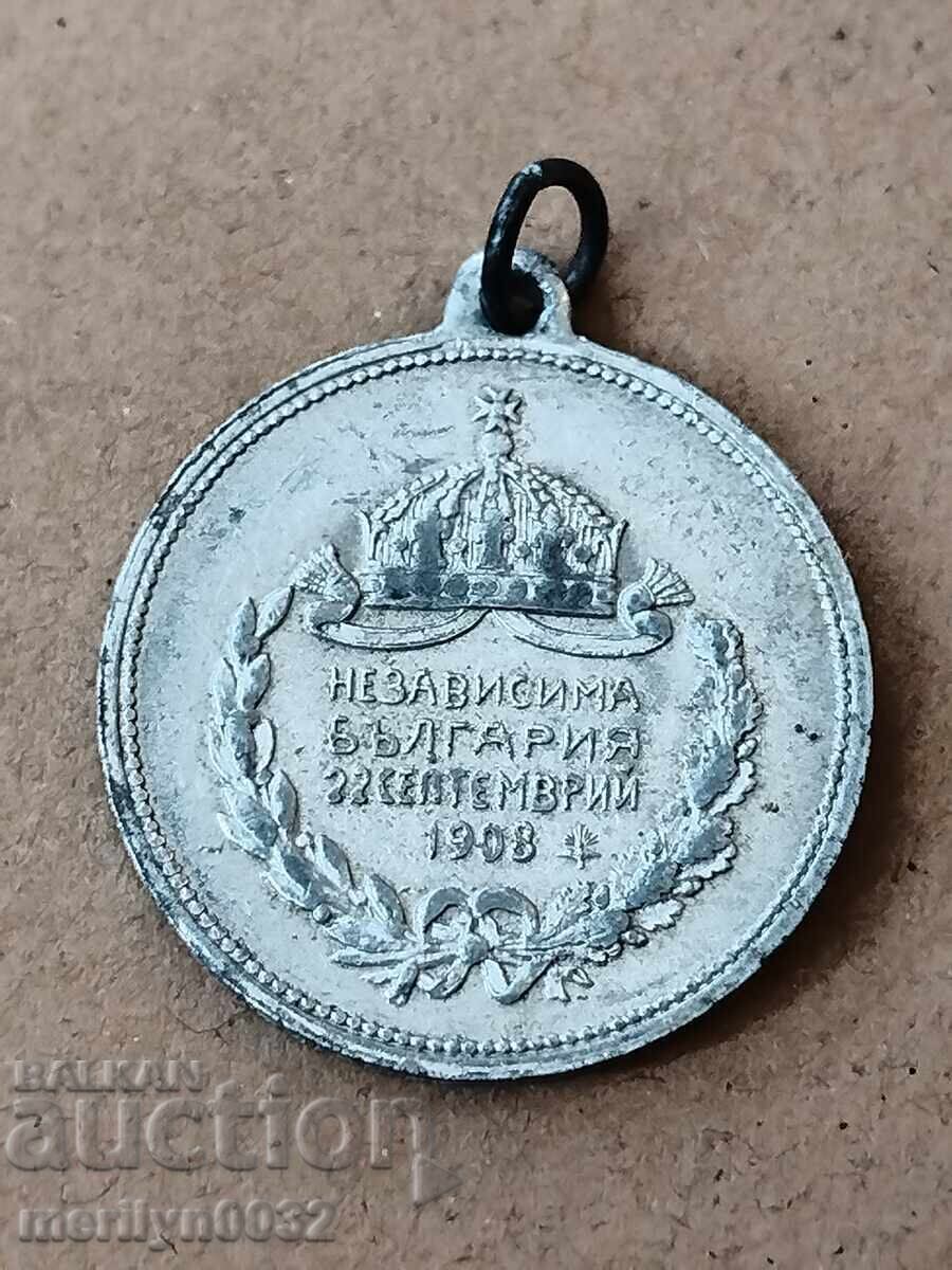 Medalie bulgară Independența a Țaratului Bulgariei 1908 RRR Medalie bulgară Independența a Țaratului Bulgariei 1908 RRR