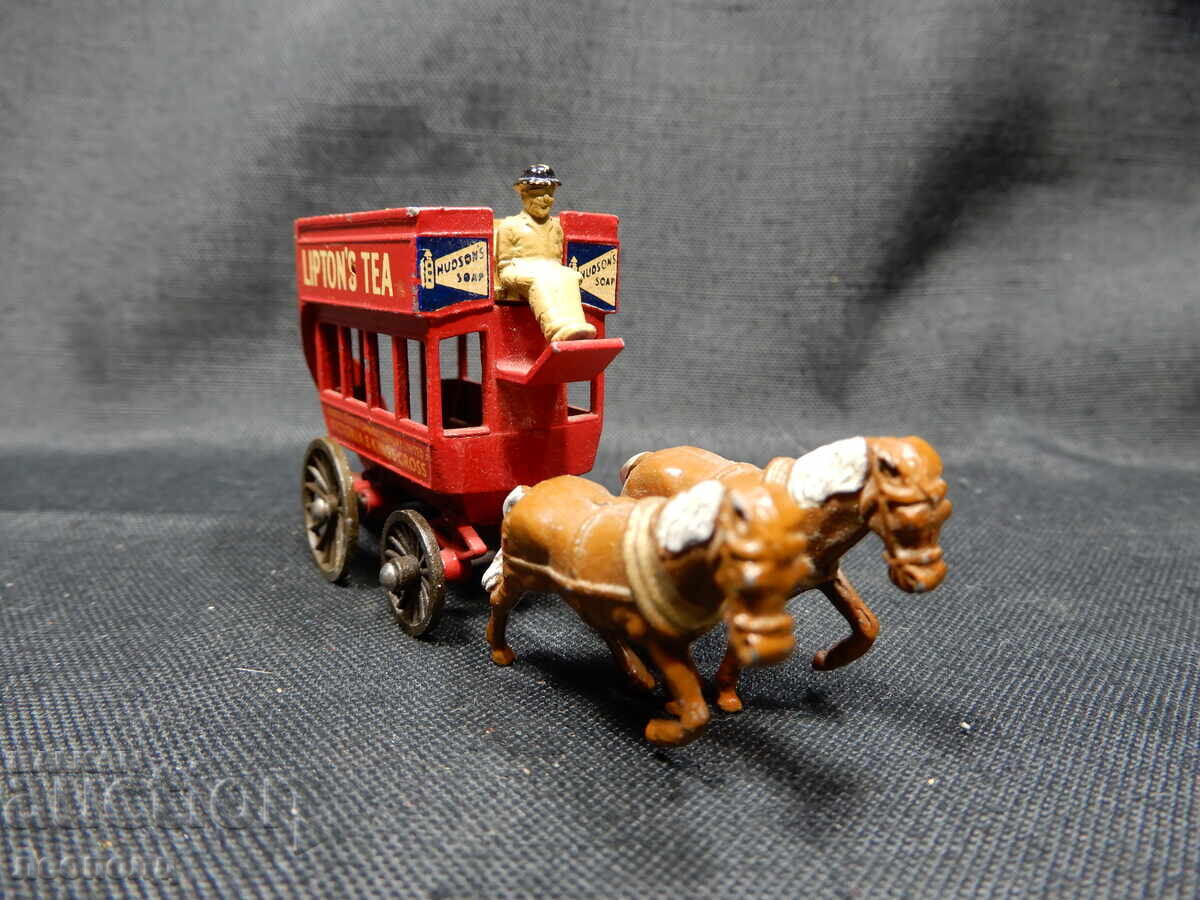 ΠΑΛΙΟ ΡΕΤΡΟ ΜΕΤΑΛΛΙΚΟ ΑΜΑΞΙ HORSE BUS MATCHBOX MOY ENGLAND - 5