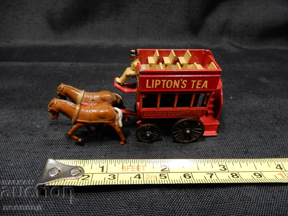 ΠΑΛΙΟ ΡΕΤΡΟ ΜΕΤΑΛΛΙΚΟ ΑΜΑΞΙ HORSE BUS MATCHBOX MOY ENGLAND - 7