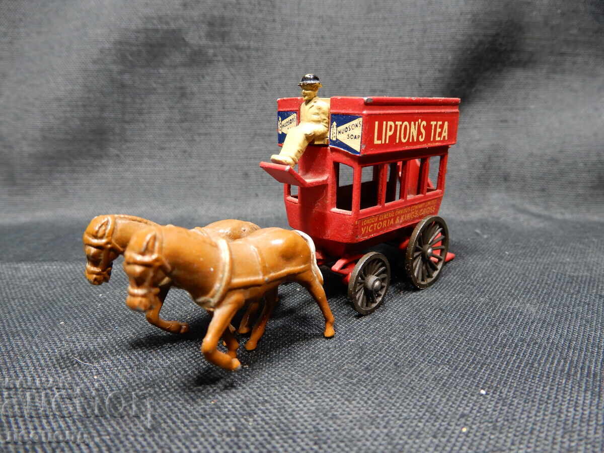 ΠΑΛΙΟ ΡΕΤΡΟ ΜΕΤΑΛΛΙΚΟ ΑΜΑΞΙ HORSE BUS MATCHBOX MOY ENGLAND