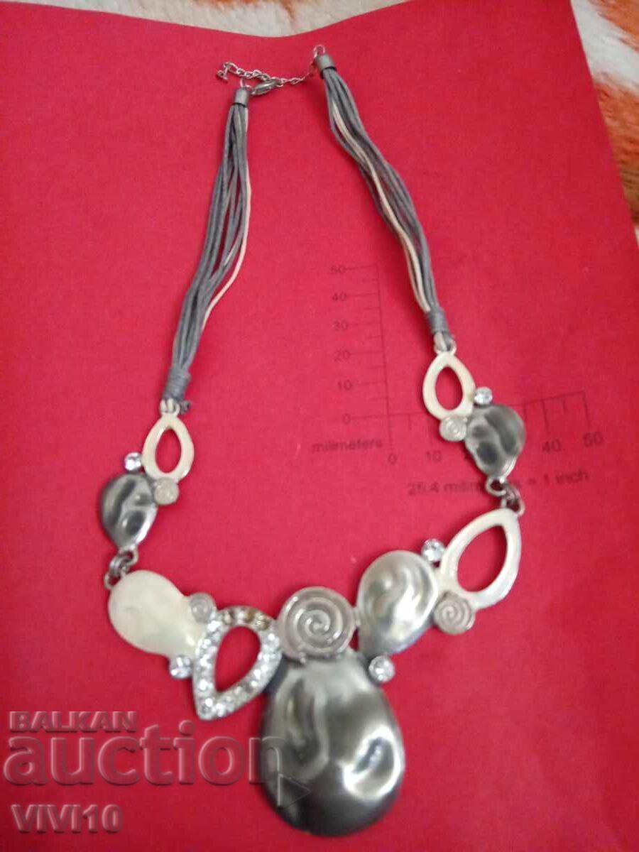 Antique necklace with natural stones, enamel Antique necklace with natural stones, enamel