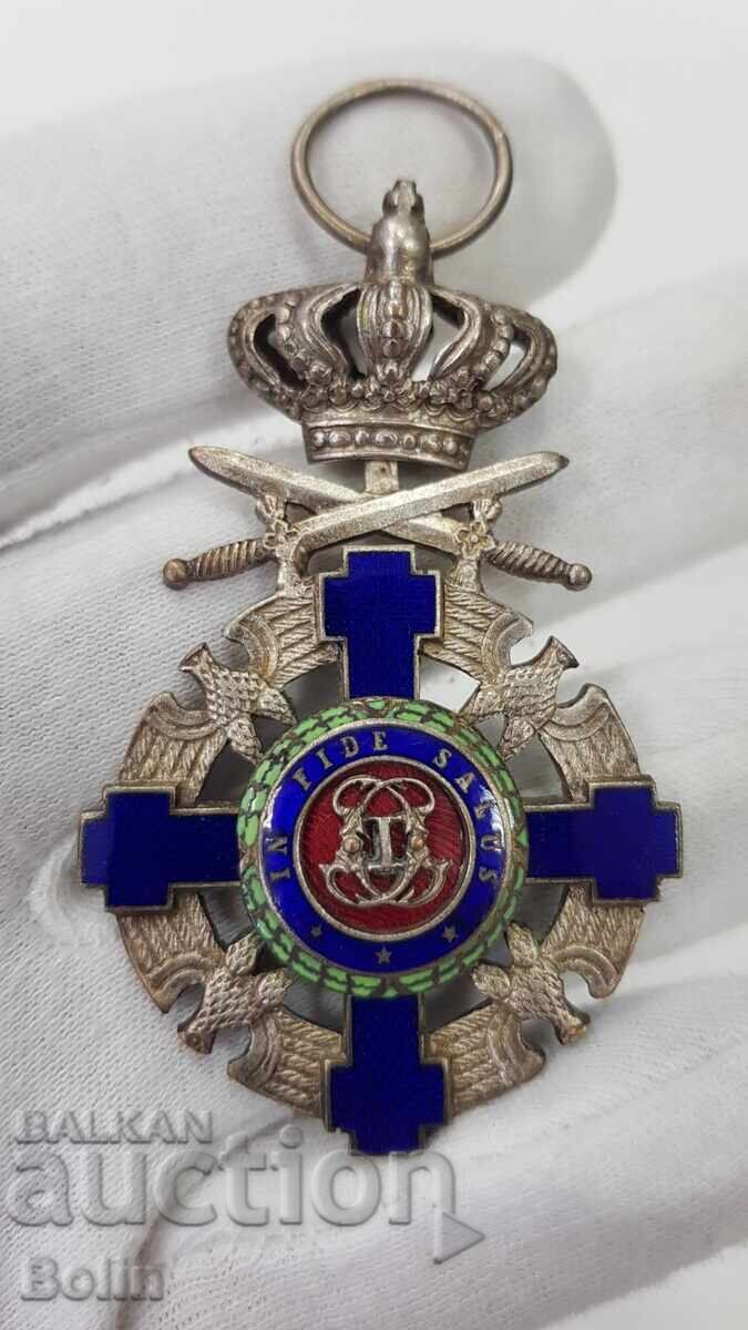 Rare Romanian Order of the Star of Carol I with Swords Rare Romanian Order of the Star of Carol I with Swords